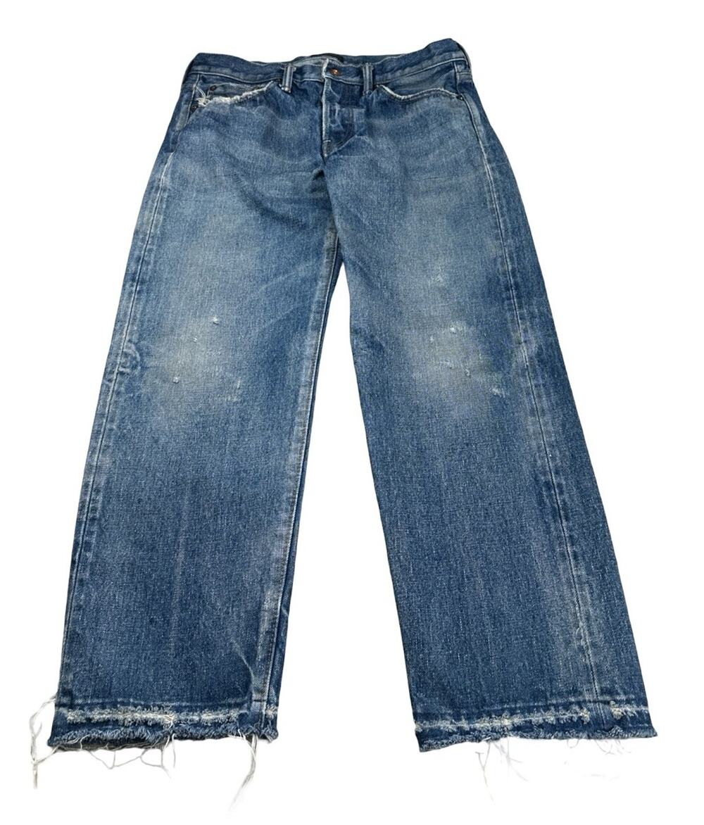 Chimala Jeans Women 27 Made Japan Button Fly Distressed Straight Selvedge Denim